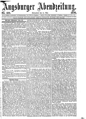 Augsburger Abendzeitung Samstag 13. Mai 1876