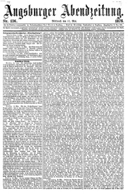 Augsburger Abendzeitung Mittwoch 17. Mai 1876