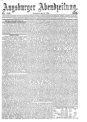 Augsburger Abendzeitung Samstag 27. Mai 1876