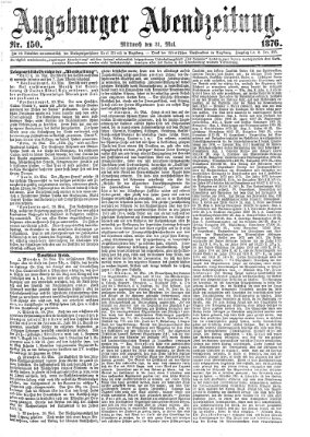 Augsburger Abendzeitung Mittwoch 31. Mai 1876