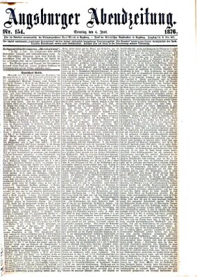 Augsburger Abendzeitung Sonntag 4. Juni 1876