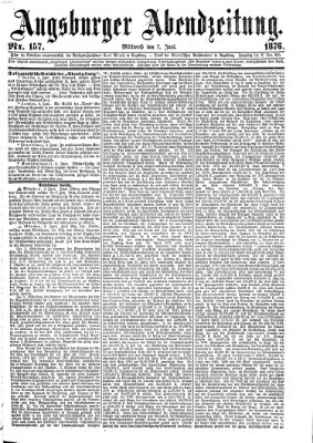 Augsburger Abendzeitung Mittwoch 7. Juni 1876