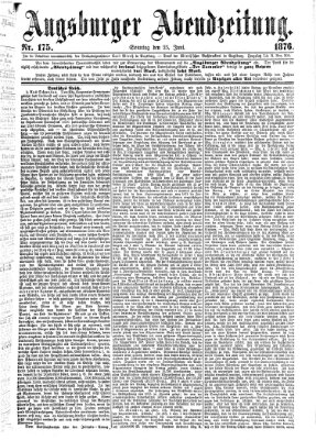 Augsburger Abendzeitung Sonntag 25. Juni 1876