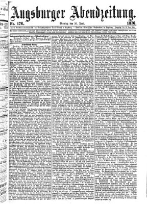 Augsburger Abendzeitung Montag 26. Juni 1876