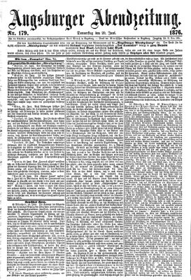 Augsburger Abendzeitung Donnerstag 29. Juni 1876