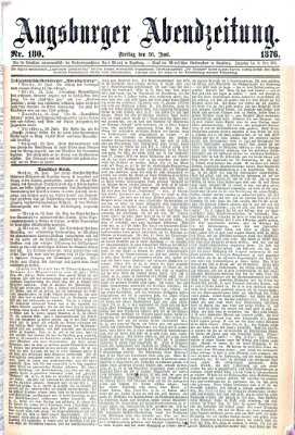 Augsburger Abendzeitung Freitag 30. Juni 1876