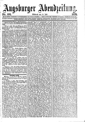 Augsburger Abendzeitung Mittwoch 12. Juli 1876