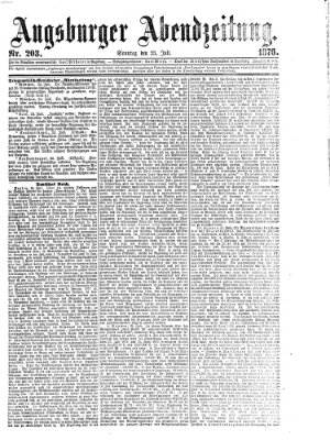 Augsburger Abendzeitung Sonntag 23. Juli 1876