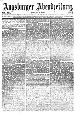 Augsburger Abendzeitung Freitag 4. August 1876