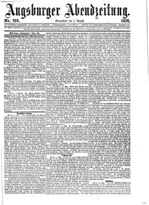 Augsburger Abendzeitung Samstag 5. August 1876