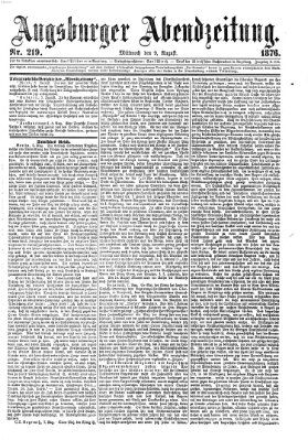 Augsburger Abendzeitung Mittwoch 9. August 1876