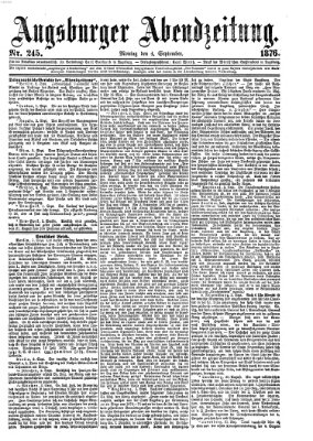 Augsburger Abendzeitung Montag 4. September 1876