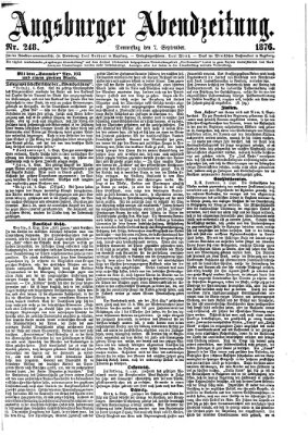 Augsburger Abendzeitung Donnerstag 7. September 1876