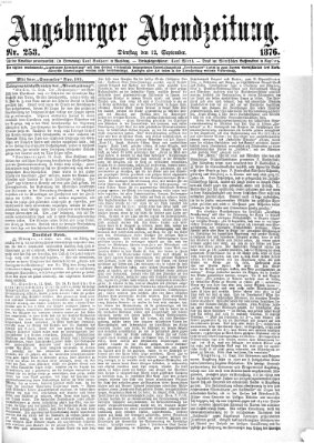 Augsburger Abendzeitung Dienstag 12. September 1876