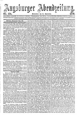 Augsburger Abendzeitung Samstag 30. September 1876