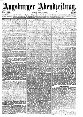 Augsburger Abendzeitung Montag 9. Oktober 1876