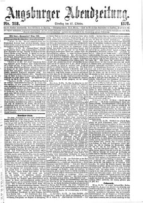 Augsburger Abendzeitung Dienstag 17. Oktober 1876