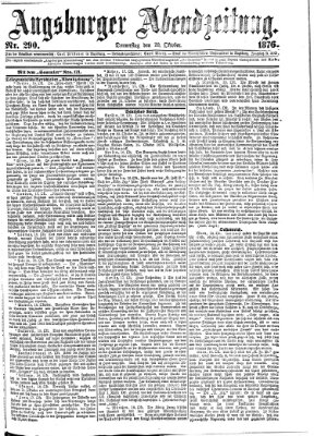 Augsburger Abendzeitung Donnerstag 19. Oktober 1876