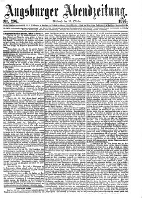 Augsburger Abendzeitung Mittwoch 25. Oktober 1876