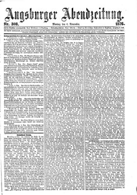 Augsburger Abendzeitung Montag 6. November 1876