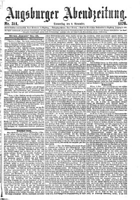 Augsburger Abendzeitung Donnerstag 9. November 1876