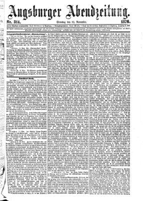 Augsburger Abendzeitung Sonntag 12. November 1876