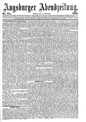 Augsburger Abendzeitung Montag 13. November 1876