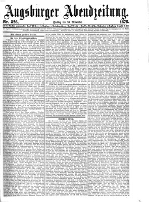 Augsburger Abendzeitung Freitag 24. November 1876