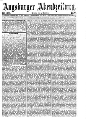 Augsburger Abendzeitung Sonntag 3. Dezember 1876