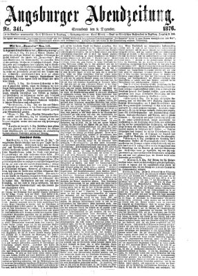 Augsburger Abendzeitung Samstag 9. Dezember 1876