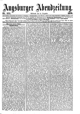 Augsburger Abendzeitung Mittwoch 20. Dezember 1876