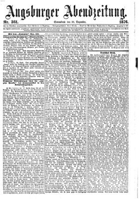 Augsburger Abendzeitung Samstag 30. Dezember 1876