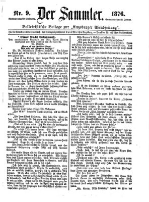 Der Sammler (Augsburger Abendzeitung) Samstag 22. Januar 1876