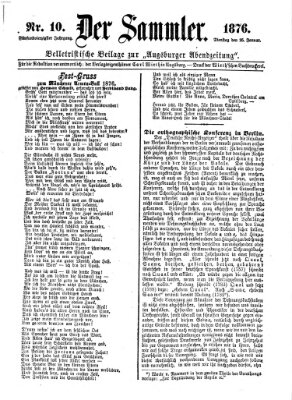 Der Sammler (Augsburger Abendzeitung) Dienstag 25. Januar 1876