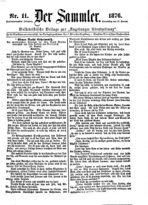 Der Sammler (Augsburger Abendzeitung) Donnerstag 27. Januar 1876