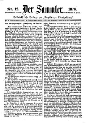 Der Sammler (Augsburger Abendzeitung) Samstag 29. Januar 1876