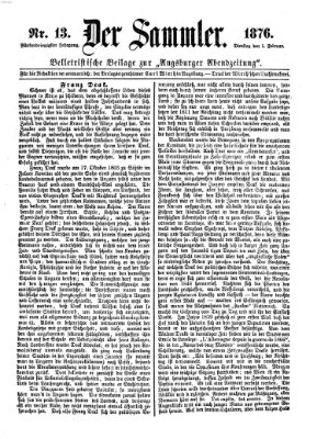 Der Sammler (Augsburger Abendzeitung) Dienstag 1. Februar 1876