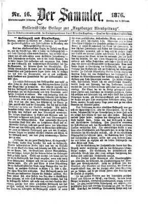 Der Sammler (Augsburger Abendzeitung) Dienstag 8. Februar 1876