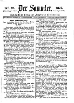 Der Sammler (Augsburger Abendzeitung) Donnerstag 2. März 1876