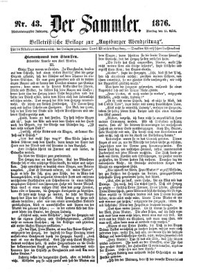 Der Sammler (Augsburger Abendzeitung) Dienstag 11. April 1876