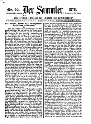 Der Sammler (Augsburger Abendzeitung) Samstag 12. August 1876