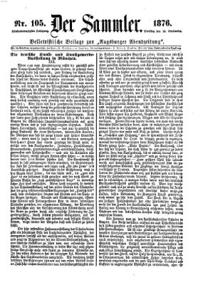 Der Sammler (Augsburger Abendzeitung) Dienstag 12. September 1876