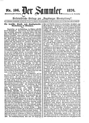 Der Sammler (Augsburger Abendzeitung) Donnerstag 14. September 1876