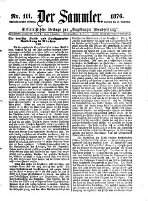 Der Sammler (Augsburger Abendzeitung) Dienstag 26. September 1876