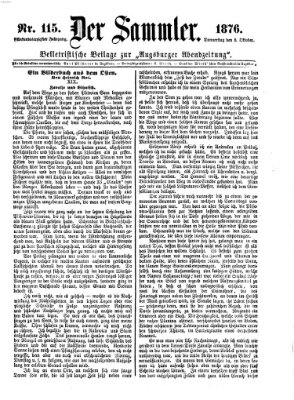 Der Sammler (Augsburger Abendzeitung) Donnerstag 5. Oktober 1876