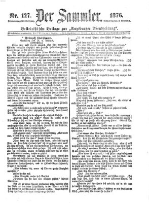 Der Sammler (Augsburger Abendzeitung) Donnerstag 2. November 1876