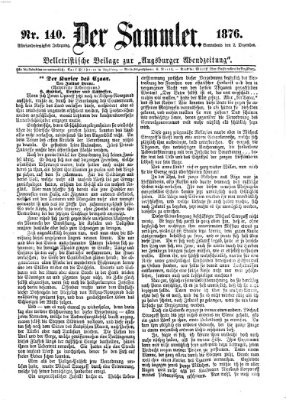 Der Sammler (Augsburger Abendzeitung) Samstag 2. Dezember 1876