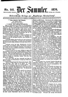 Der Sammler (Augsburger Abendzeitung) Dienstag 5. Dezember 1876