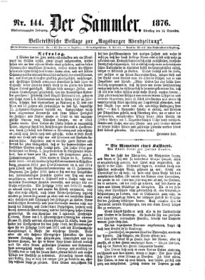 Der Sammler (Augsburger Abendzeitung) Dienstag 12. Dezember 1876