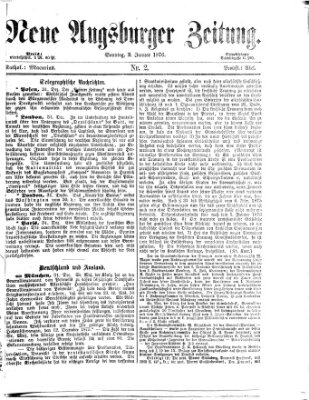 Neue Augsburger Zeitung Sonntag 2. Januar 1876